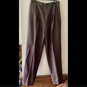 12 Herman Geist Brown Wool Lined Dress Pants Trousers Pleat Front Inseam 30”